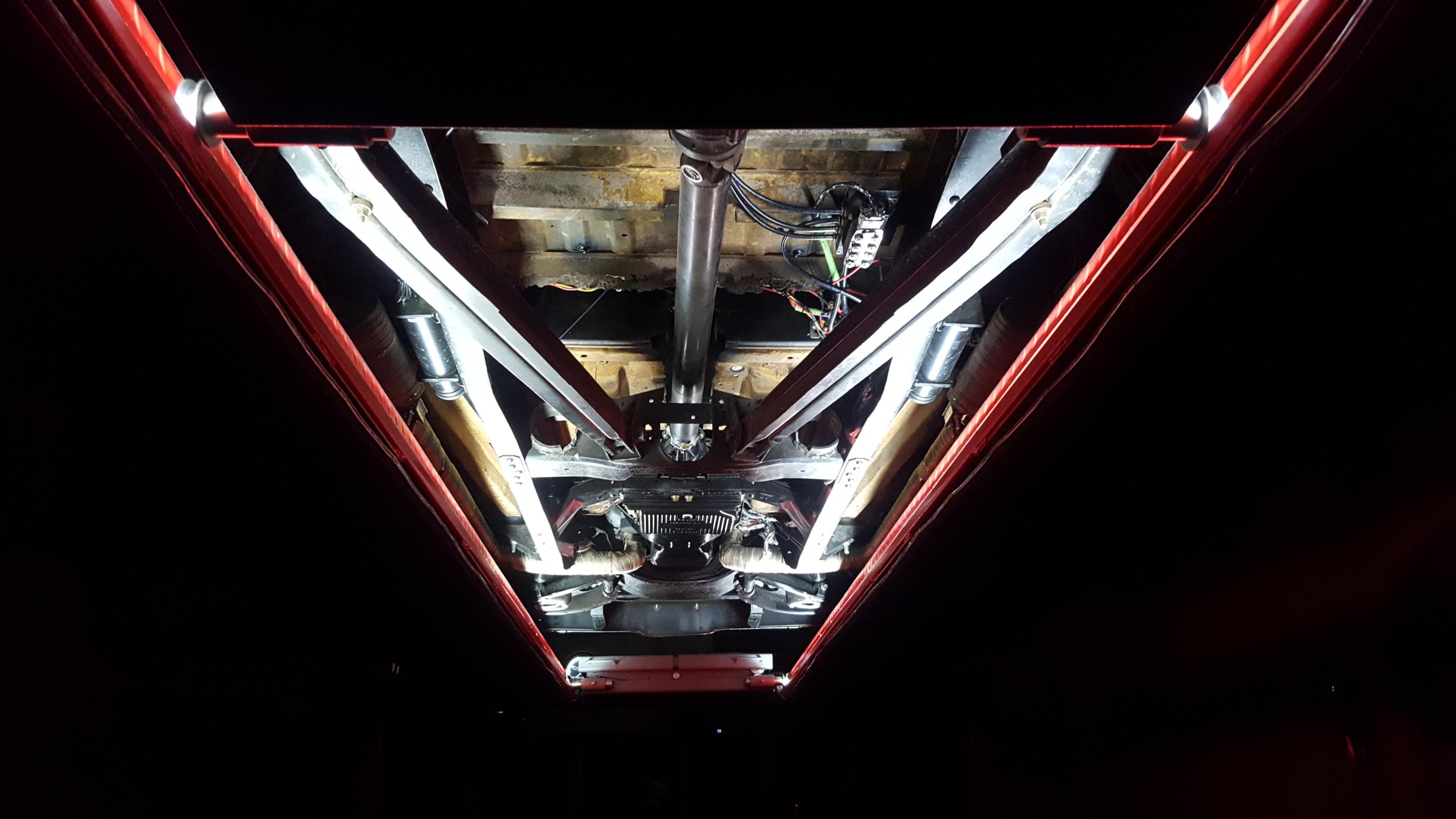 4 Post Light Kit 10 foot installed on lift